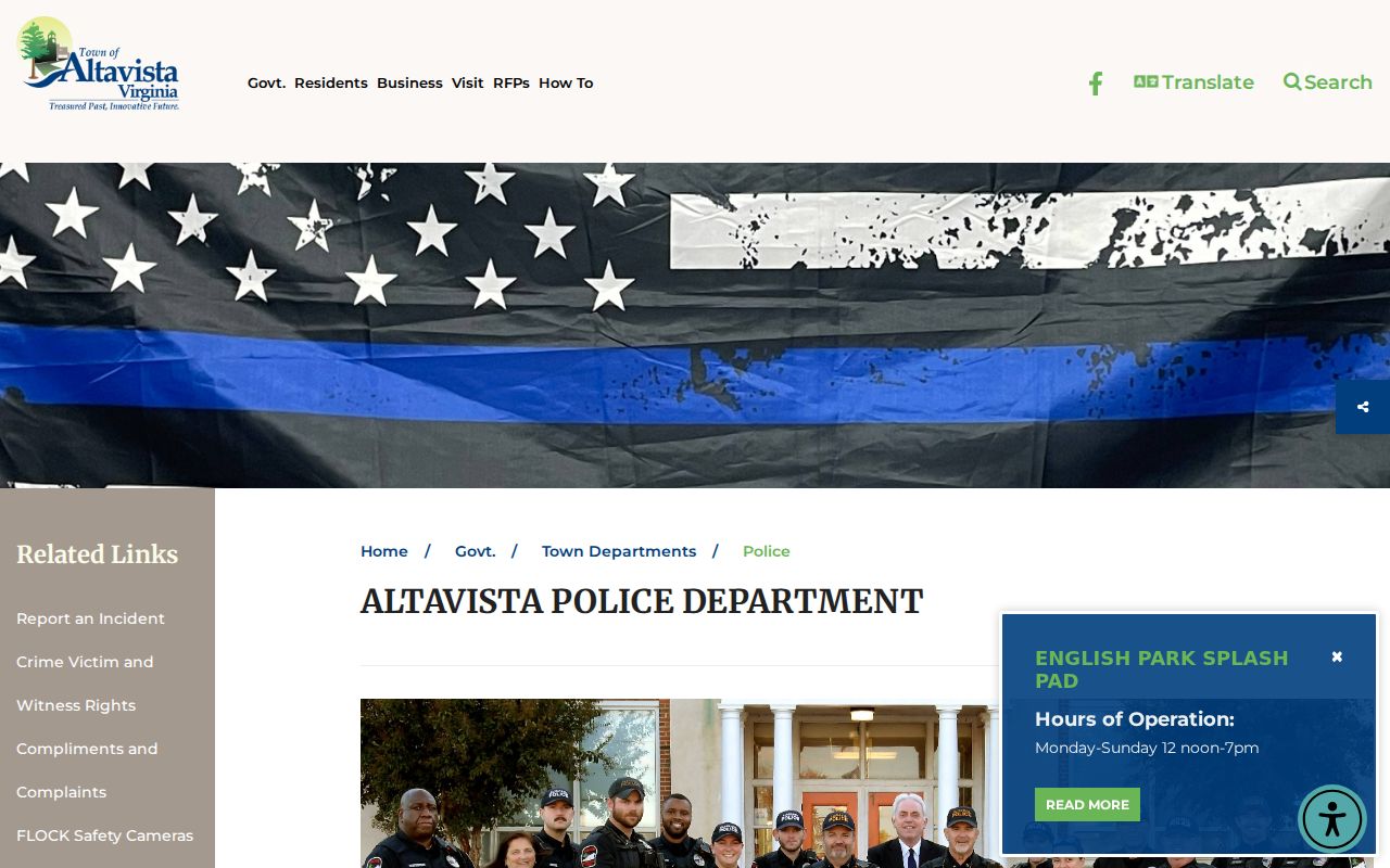 Altavista criminal records contact at the Altavista Police Department