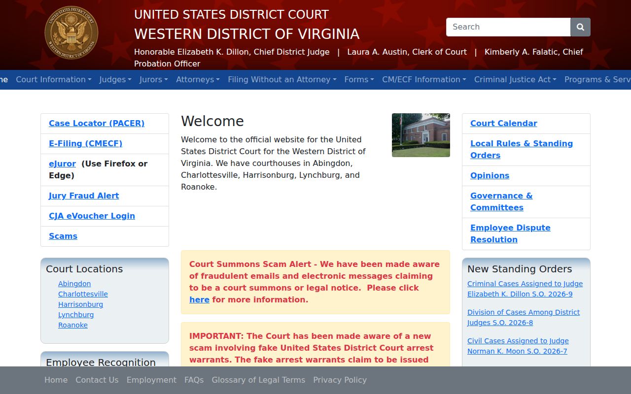 Western District court source for federal Altavista criminal records