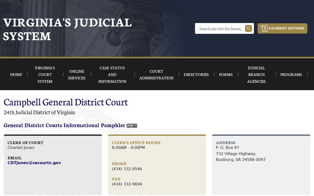 Campbell County court case records at General District Court