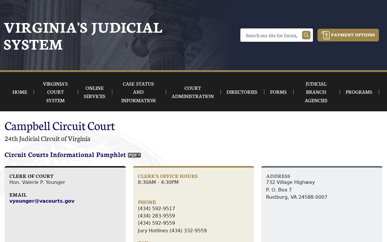 Campbell County Circuit Court case records contact